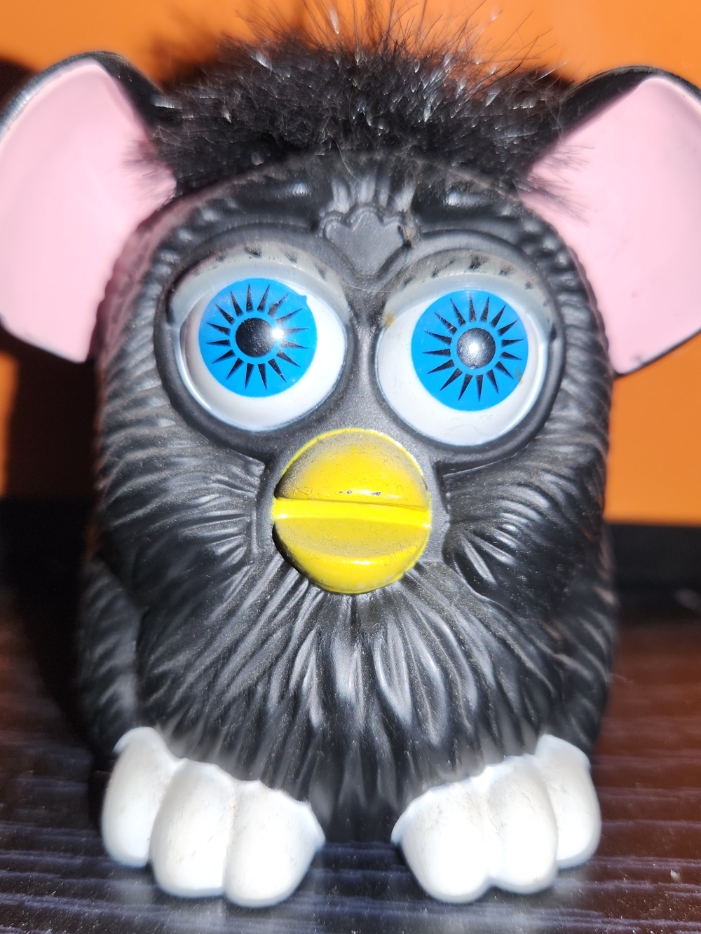 Vintage Msdonalds Furby Toy with Blue Eyes and Yellow Beak